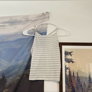3/$15 striped high neck cropped tank